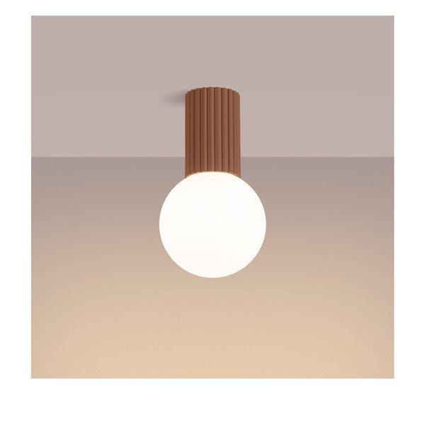 Plafonieră maro deschis cu abajur din sticlă ø 12 cm Orbital – Sollux-image-2