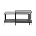 Măsuțe de cafea negre 2 buc. din sticlă 60x60 cm Bronco – Unique Furniture