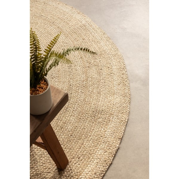 Covor fildeș reversibil rotund din iută ø 140 cm Braided – Hanse Home-image-4