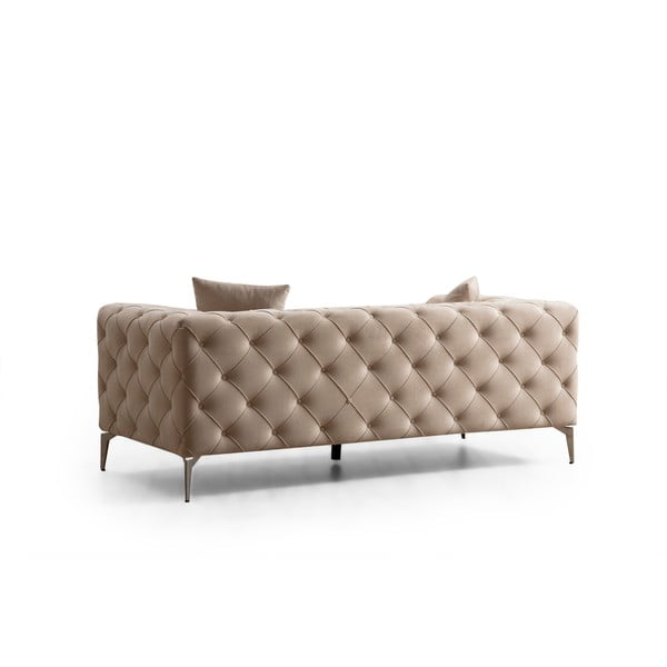 Canapea bej cu tapițerie din catifea 197 cm Como – Balcab Home-image-2