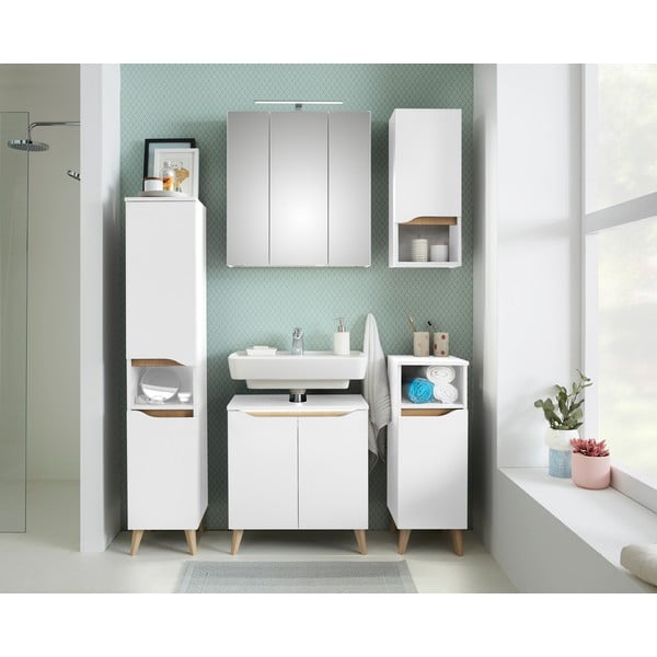 Dulap de baie alb înalt/suspendat 30x141 cm Set 857 – Pelipal-image-1