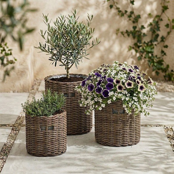 Set ghivece de grădină Bonami Essentials Natural, gri-image-1