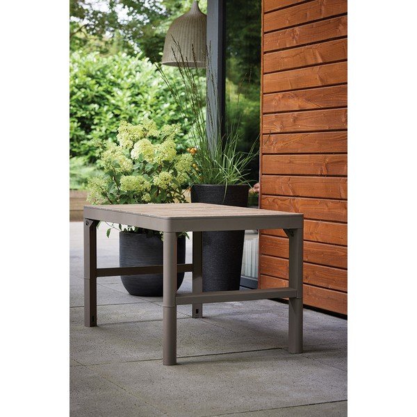 Măsuță de cafea pentru exterior cu aspect de lemn de nuc 71,5x116 cm Lyon – Keter-image-4