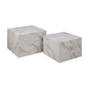 Măsuțe de cafea albe 2 buc. cu aspect de marmură 58x58 cm Dice – Actona