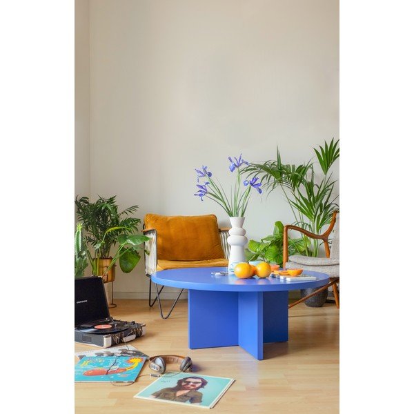 Măsuță de cafea albastră rotundă ø 100 cm Pausa – Really Nice Things-image-1