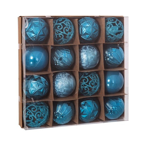 Set 16 decorațiuni de Crăciun Unimasa Tones, albastru