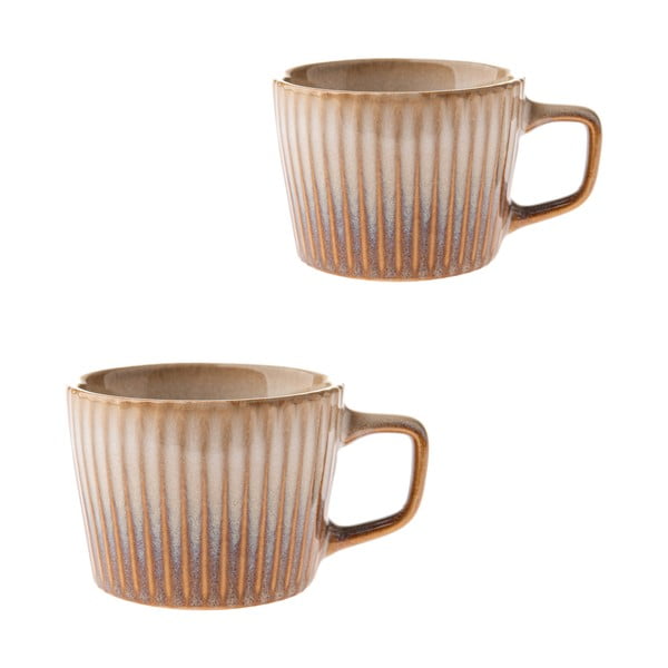 Căni bej 2 buc. pentru cappuccino din gresie 190 ml Tone – Dakls