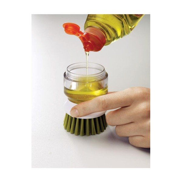 Perie cu dozator și suport Joseph Joseph Palm Scrub, verde-image-3