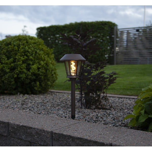 Corp de iluminat solar de exterior Star Trading Fergus, înălțime 35 cm, maro-image-3