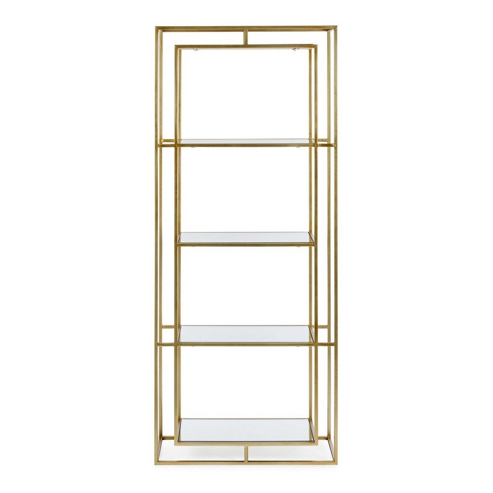 Bibliotecă aurie din oțel 68x172,5x28 cm Elenor – Bizzotto