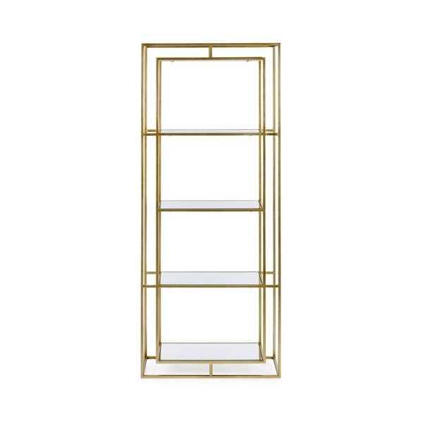 Bibliotecă aurie din oțel 68x172,5x28 cm Elenor – Bizzotto