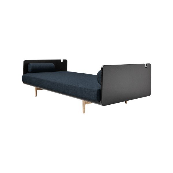 Canapea extensibilă Karup Deva Black/Raw Oak/Deep Blue-image-4