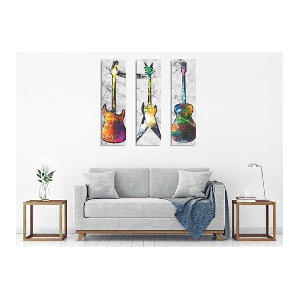 Tablou pe pânză din 3 piese Guitars-image-1