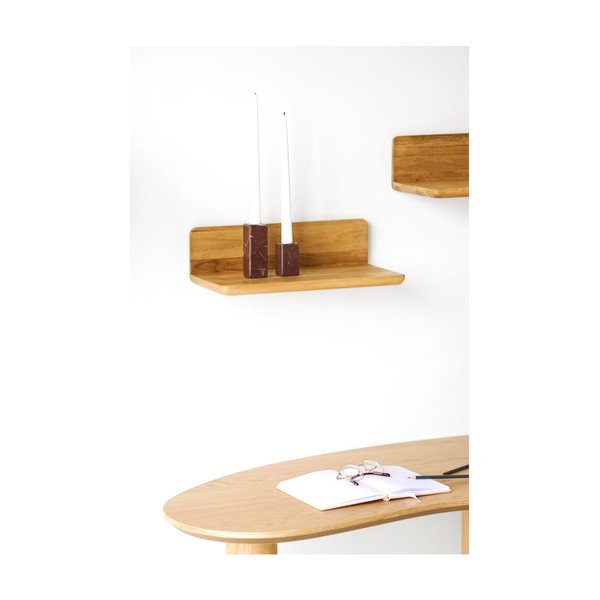Raft în culoare naturală deschisă din lemn de stejar 40 cm Salina – House Nordic-image-1