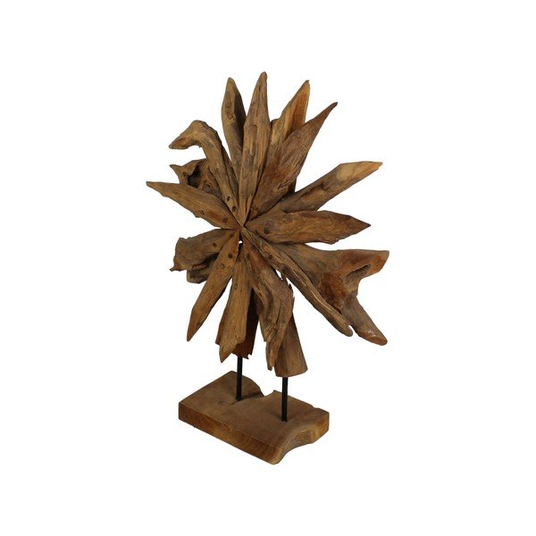 Decorațiune din lemn de tec HSM Collection Sunflower, 40 x 50 cm-image-2