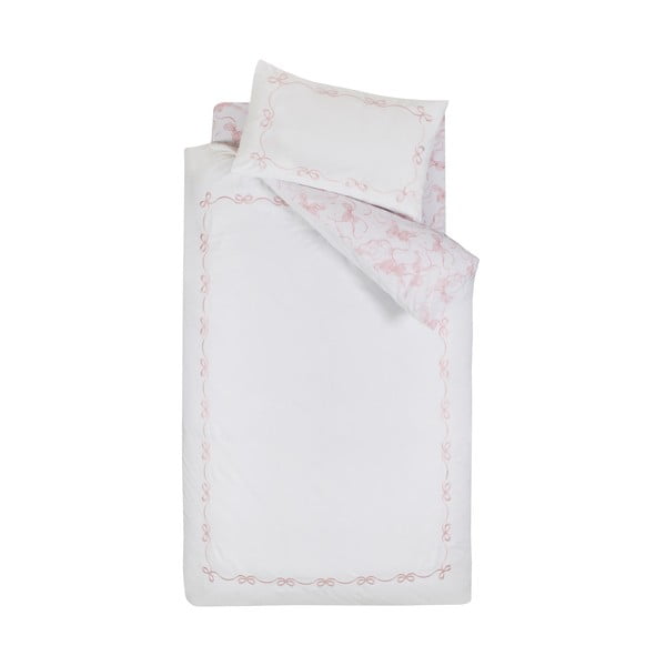 Lenjerie de pat albă pentru pat de o persoană 135x200 cm Bow Embroidery – Catherine Lansfield