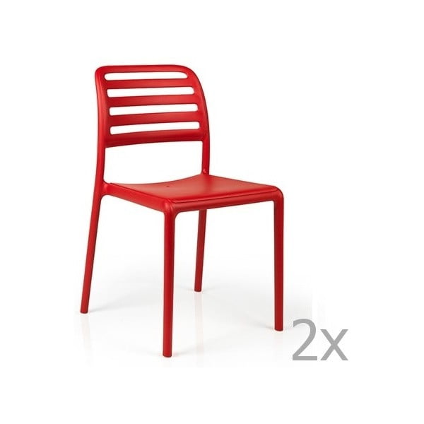 Set 2 scaune de grădină Nardi Costa Bistrot, roșu