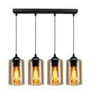 Lustră neagră cu abajur din sticlă 10x65 cm Bistro – Candellux Lighting