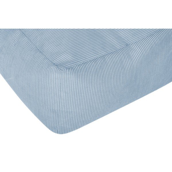 Puf albastru deschis cu tapițerie din catifea reiată Keno – noo.ma-image-3