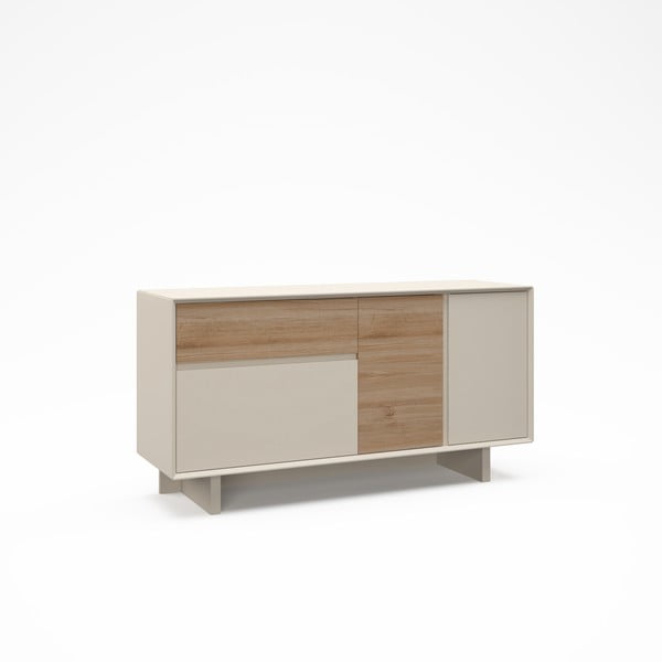 Comodă bej/în culoare naturală cu aspect de lemn de stejar 146x76x45 cm Carpi – Marckeric-image-2