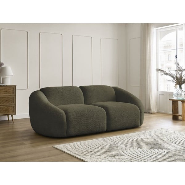 Canapea verde cu tapițerie din țesătură bouclé 230 cm Tina – Bobochic Paris-image-4