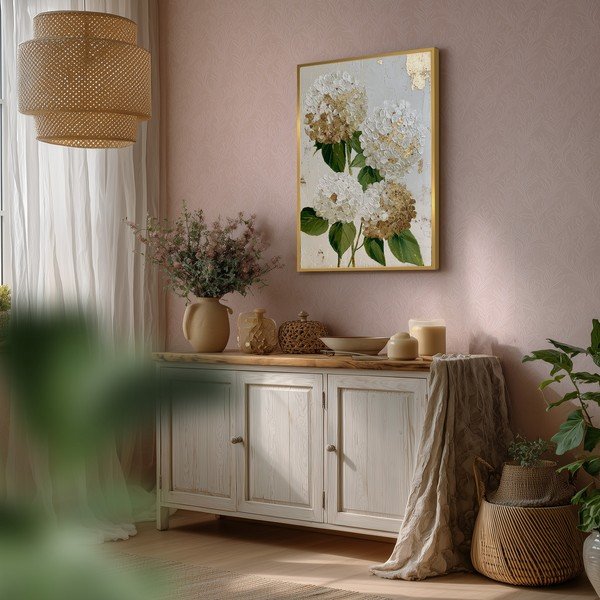 Tablou cu ramă imprimat 60x90 cm Hydrangea – Styler-image-2