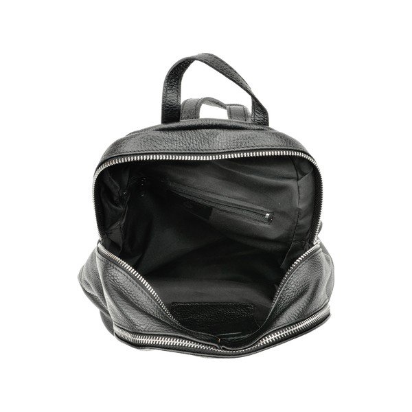 Rucsac din piele cu fermoar Anna Luchini, negru-image-4