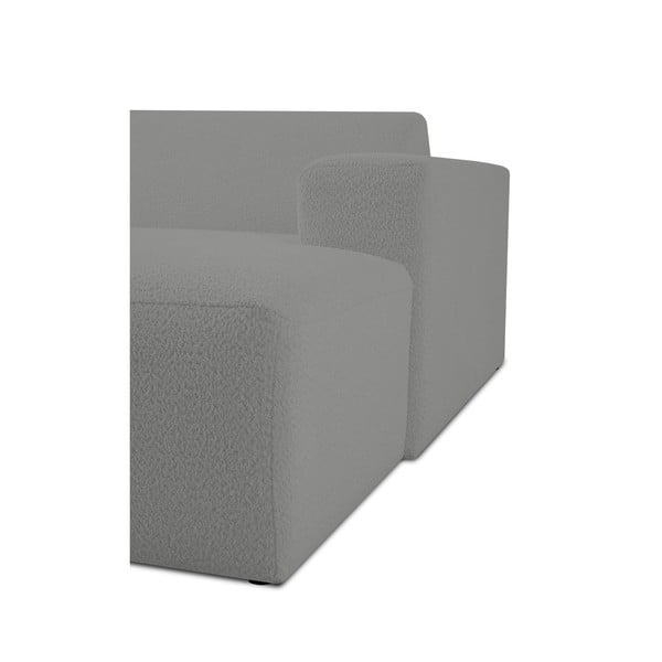 Modul pentru canapea gri cu tapițerie din stofă bouclé (cu colț pe partea dreaptă) Roxy – Scandic-image-4