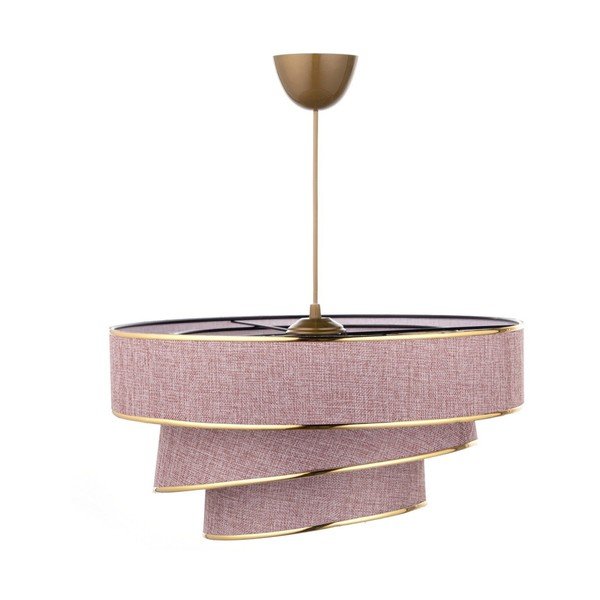 Lustră roz/aurie cu abajur textil ø 40 cm Couper – Opviq lights