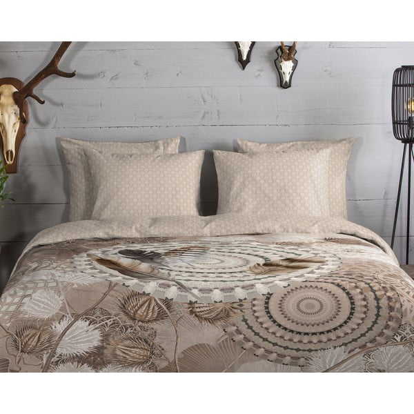 Lenjerie de pat maro din flanelă pentru pat de o persoană 140x200 cm Ringhda – HIP-image-2