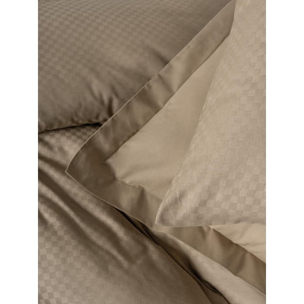 Lenjerie de pat maro din bumbac ranforcé pentru pat dublu, extinsă 240x220 cm Checkered – Mila Home Luxury-image-4