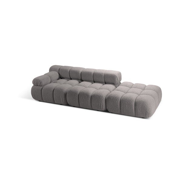 Canapea modulară gri deschis cu tapițerie din țesătură bouclé 288 cm Bellis – Micadoni -image-3