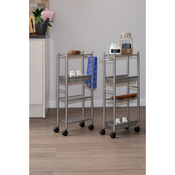 Măsuță de servire cu roți din metal 16x40 cm Dara – Premier Housewares-image-1