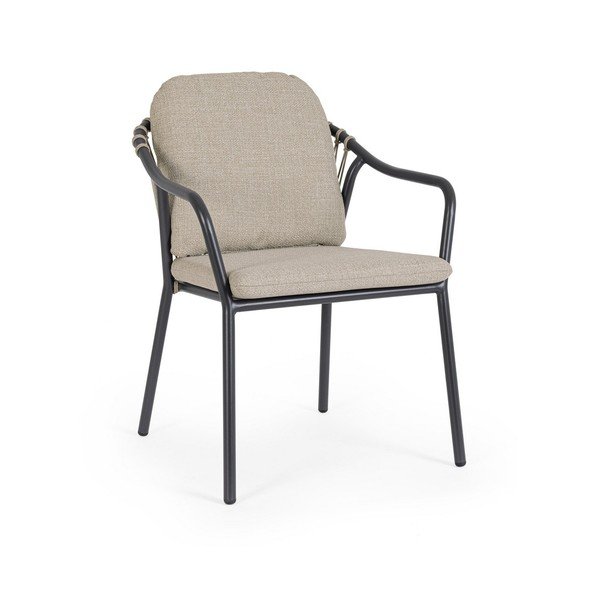 Scaun de grădină maro deschis din metal Edvige – Bizzotto