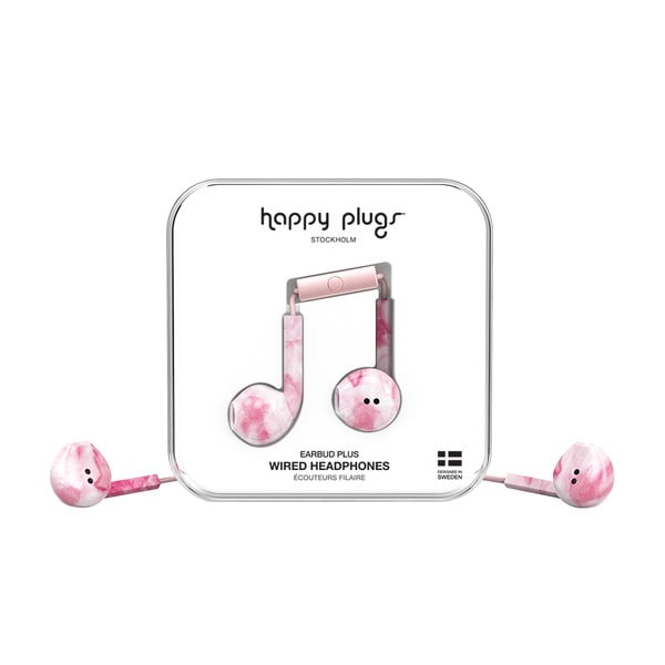 Căști cu model Happy Plugs Earbud, roz
