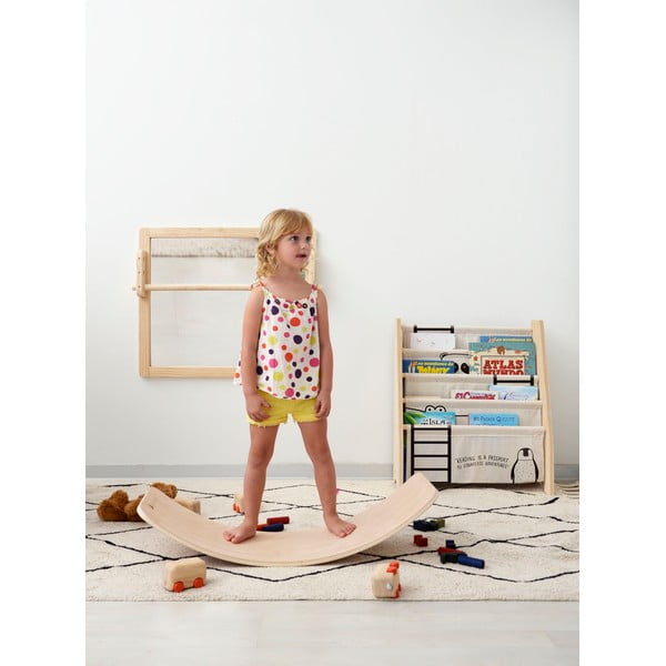 Bibliotecă pentru copii din material textil bej 60x70 cm Animals - Folkifreckles-image-1