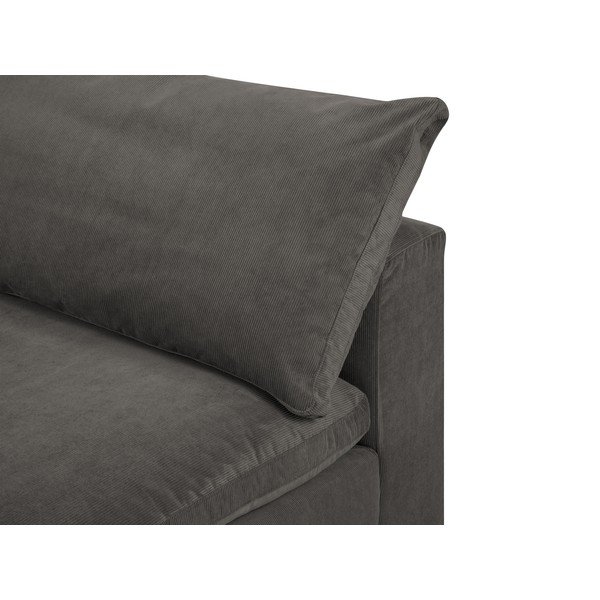 Modul cu tapițerie din catifea pentru canapea de mijloc Windsor & Co Sofas Galaxy, maro închis-image-1