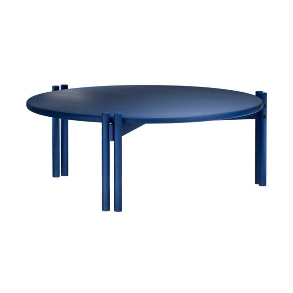 Măsuță de cafea albastră rotundă din lemn masiv de pin ø 80 cm Sticks – Karup Design-image-3