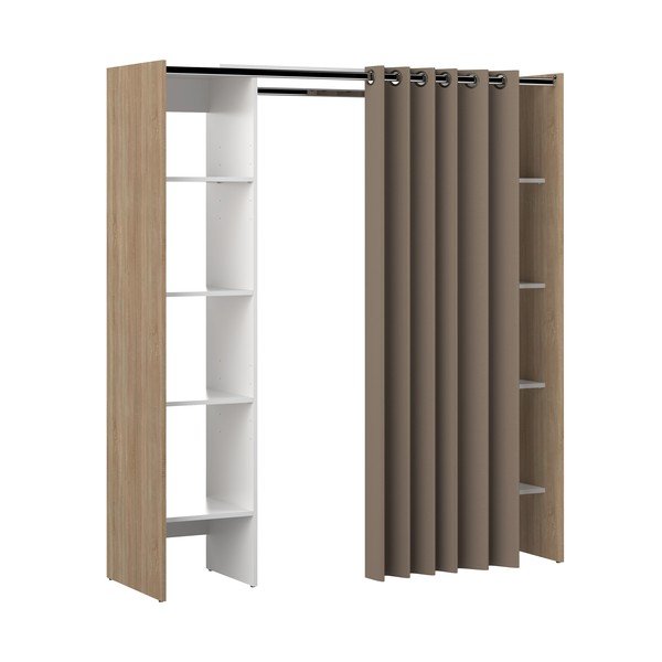 Dulap alb-maroniu cu aspect de stejar 185x182 cm Tom - TemaHome -image-2
