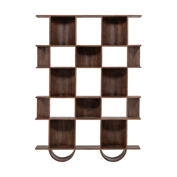 Bibliotecă maro închis din lemn de mango 130x180x35 cm Sinne – WOOOD