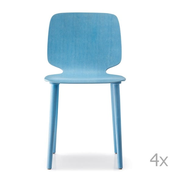 Set 4 scaune Pedrali Babila, albastru