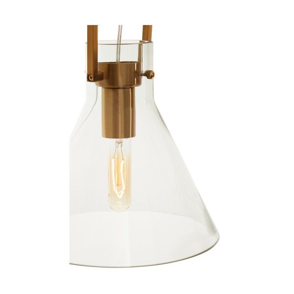 Lustră aurie din metal cu abajur din sticlă ø 25 cm Trieste – Premier Housewares-image-1