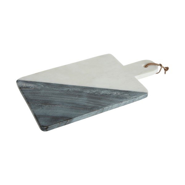 Tocător de servire din marmură Premier Housewares Paddle, alb - gri
