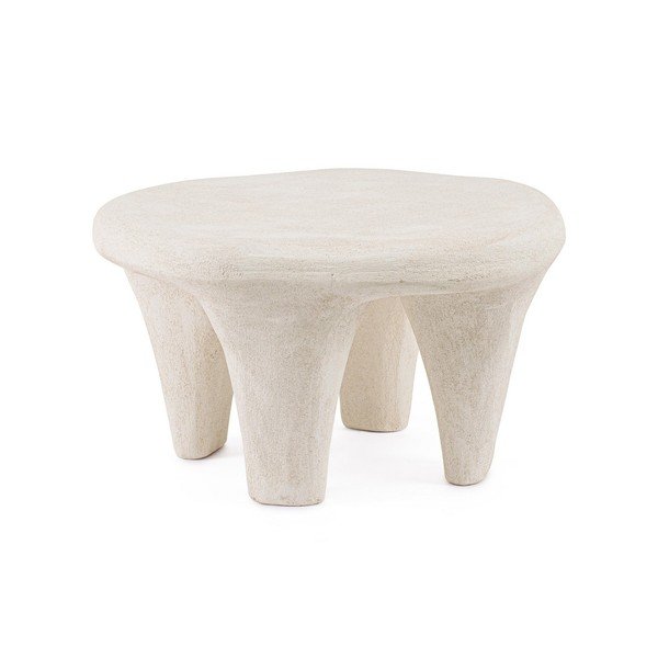 Măsuță de cafea crem rotundă din polirășină 60x66 cm Albin – Bizzotto