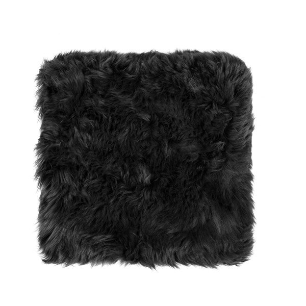 Pernă scaun din blană de oaie Royal Dream, 40 x 40 cm, negru