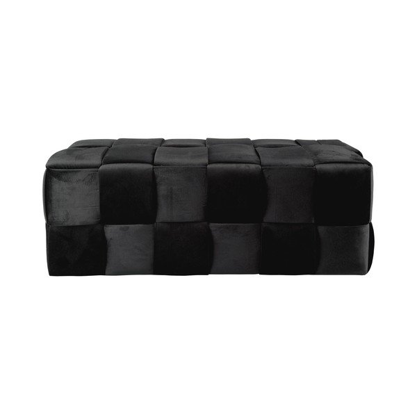 Taburet negru cu tapițerie din catifea Weaved – Leitmotiv-image-2