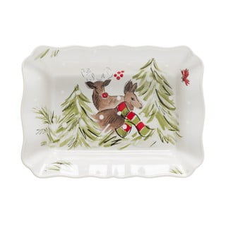 Vas de copt din gresie Casafina Deer Friends, 30 x 22 cm