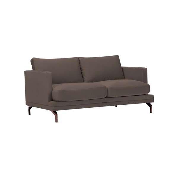 Canapea cu 2 locuri şi picioare metalice aurii Windsor & Co Sofas Jupiter, maro-image-1