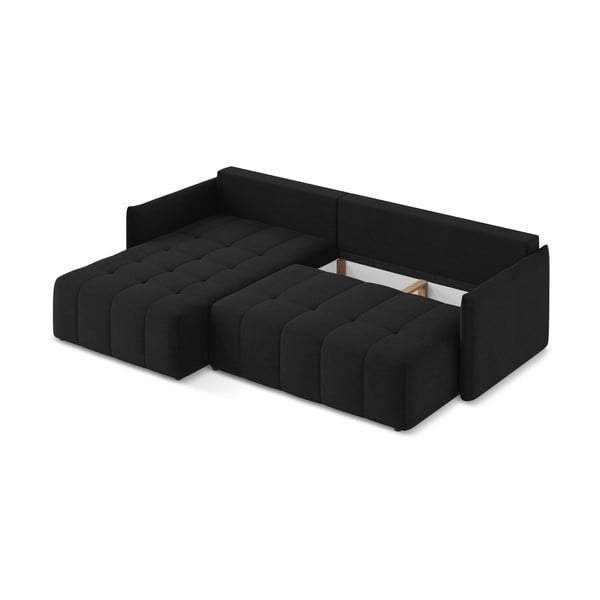 Colțar negru extensibil/cu spațiu de depozitare (cu colț pe partea stângă/cu șezlong) Moku – Makamii-image-3