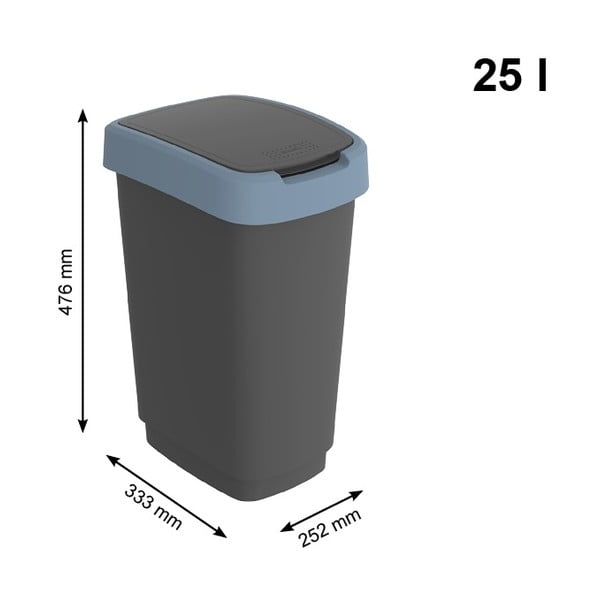 Coș de gunoi din plastic reciclat 25 l Twist - Rotho-image-3